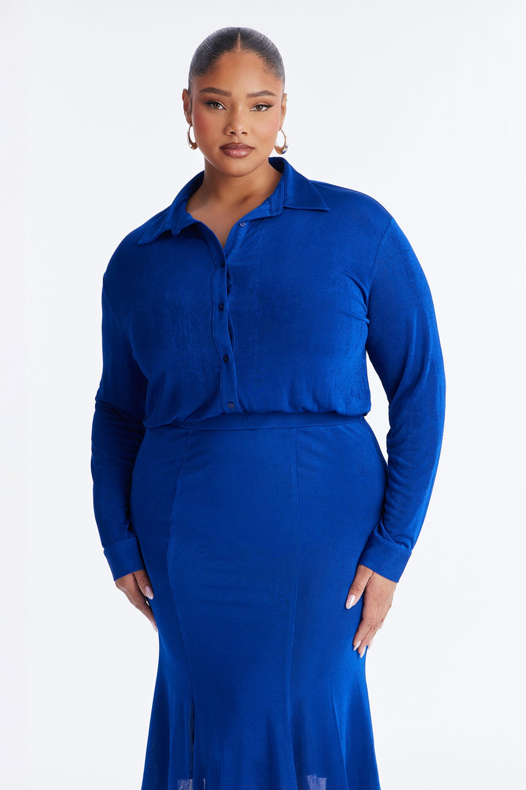 Jemma Slinky Midi Dress - Blue