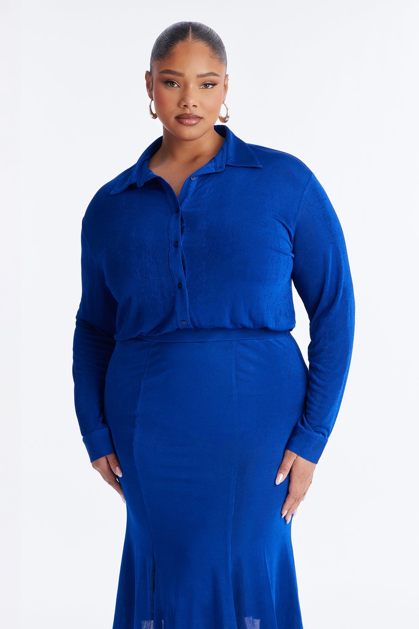 Jemma Slinky Midi Dress - Blue
