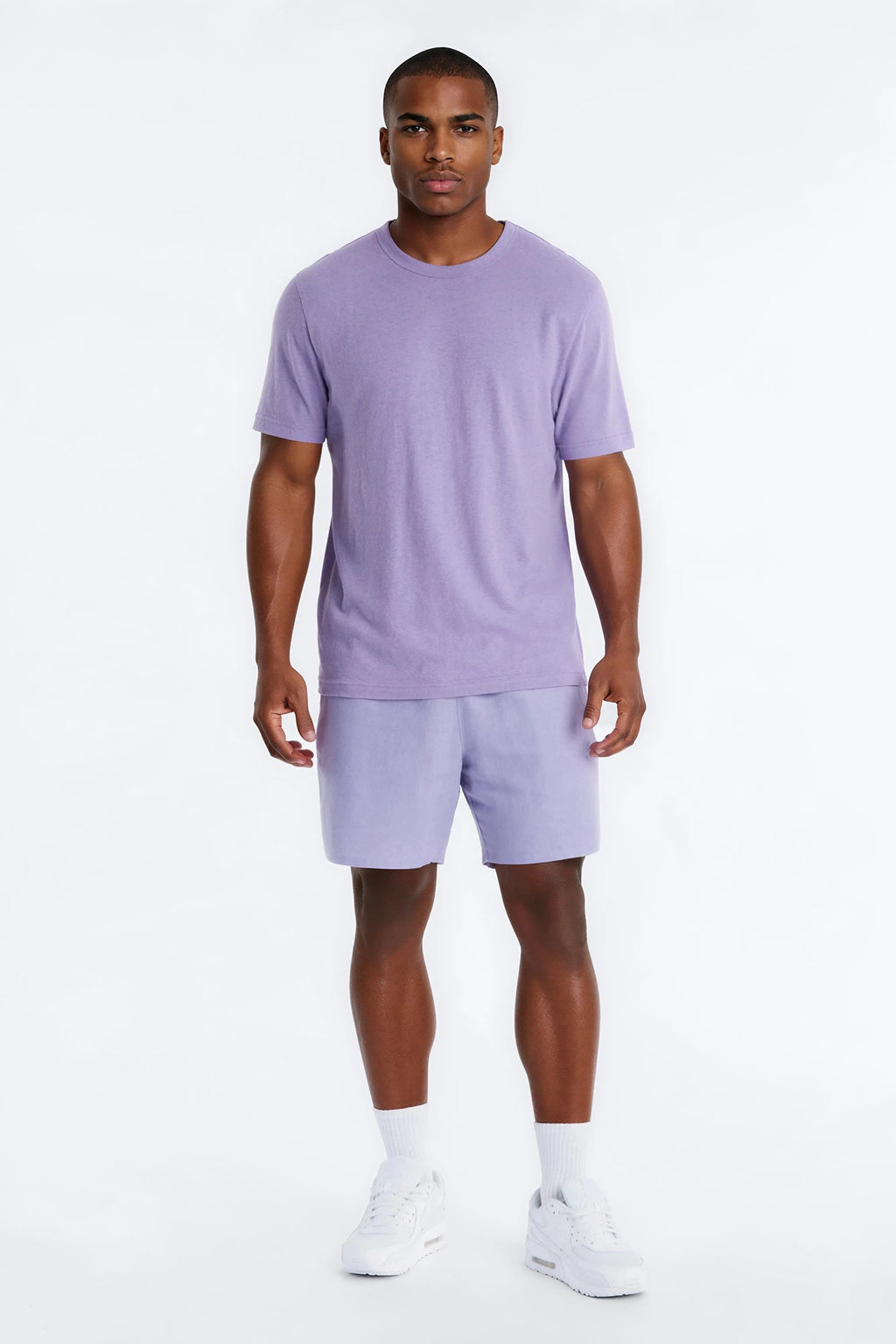 Bahamas Linen Crew Tee - Lavender