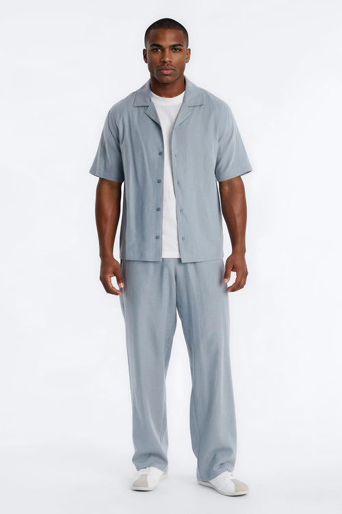 Bahamas Linen Shirt - Slate Blue