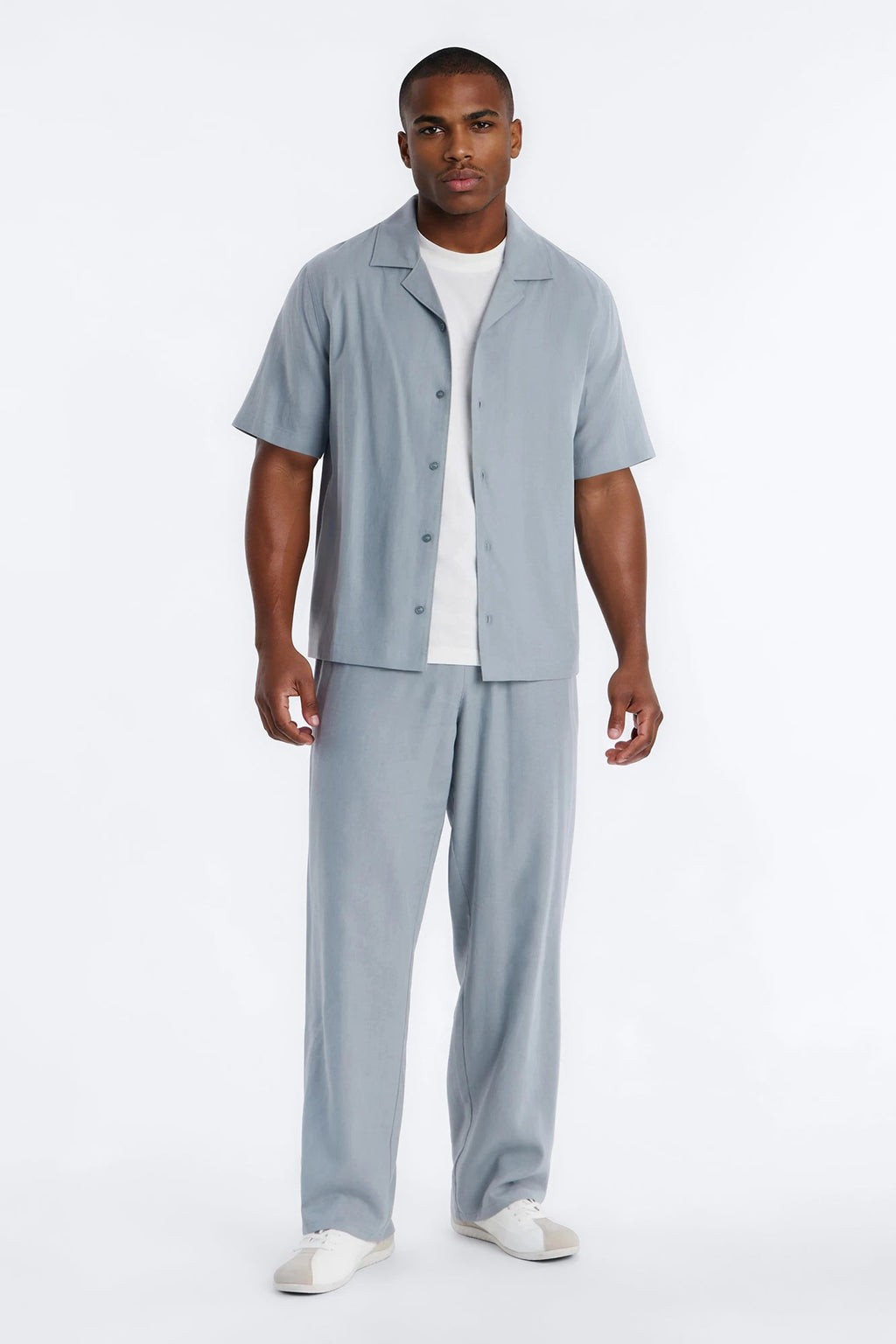 Bahamas Linen Baggy Pull On Pants - Slate Blue