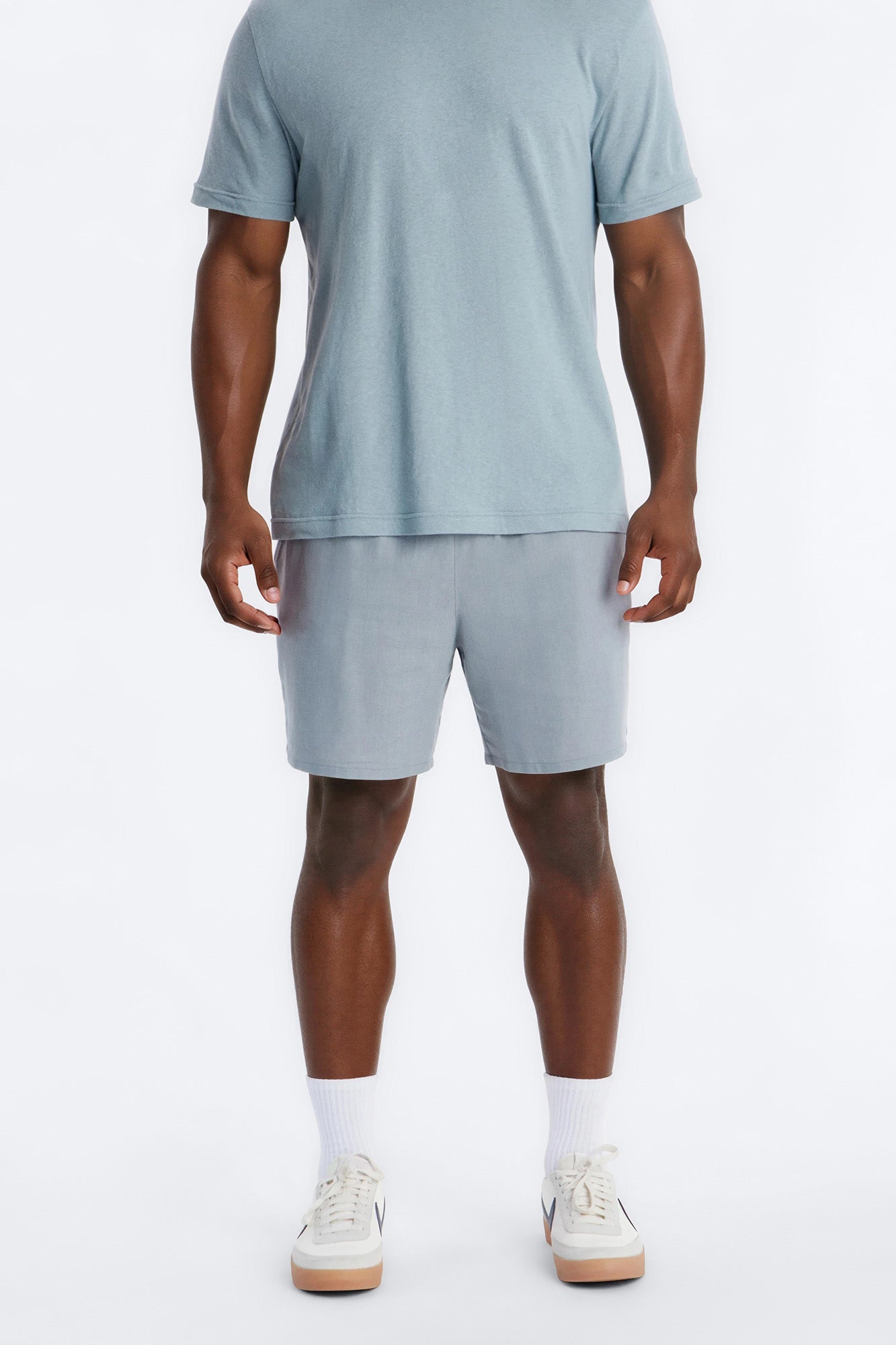Bahamas Linen Slim Short - Slate Blue