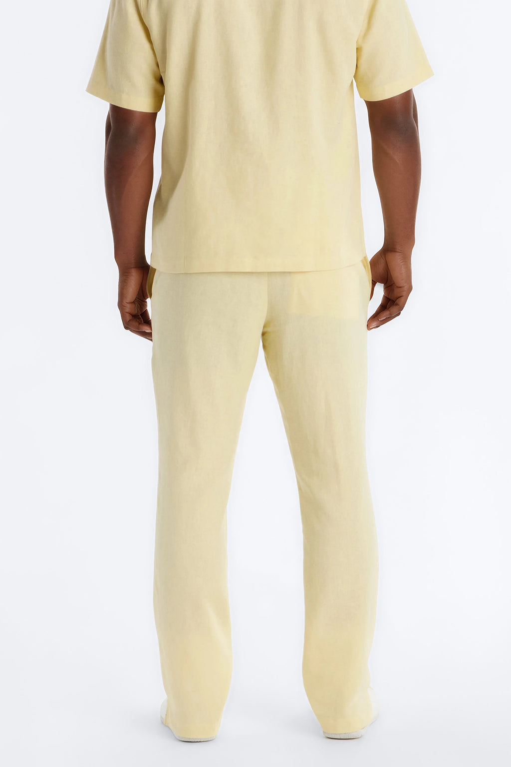 Bahamas Linen Slim Pull On Pants - Butter Yellow