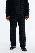 Straight Quadrate Textured Trouser - Black
