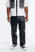 Straight Culture Creator Slit Faux Leather Pant - Black