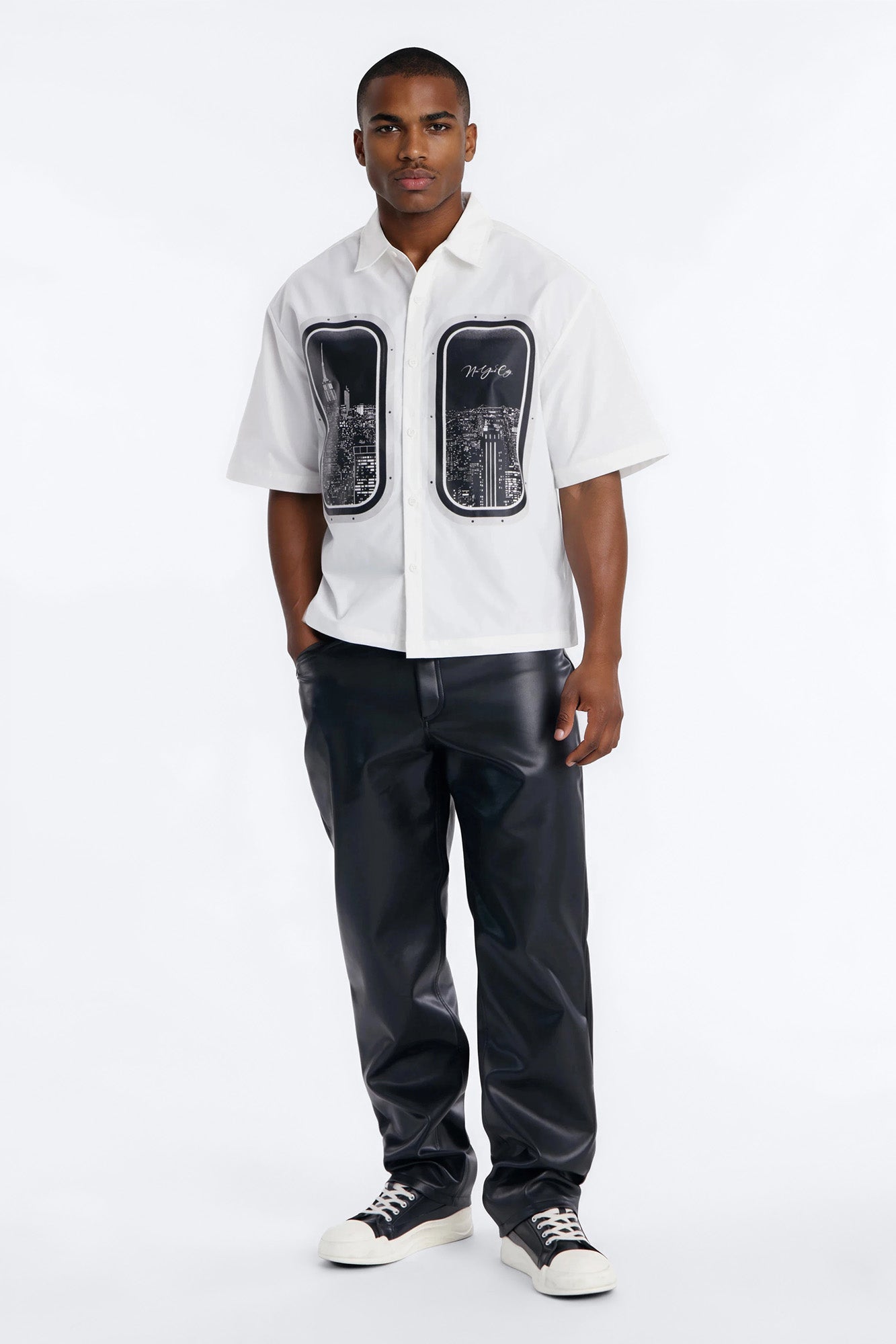 Straight Culture Creator Slit Faux Leather Pant - Black