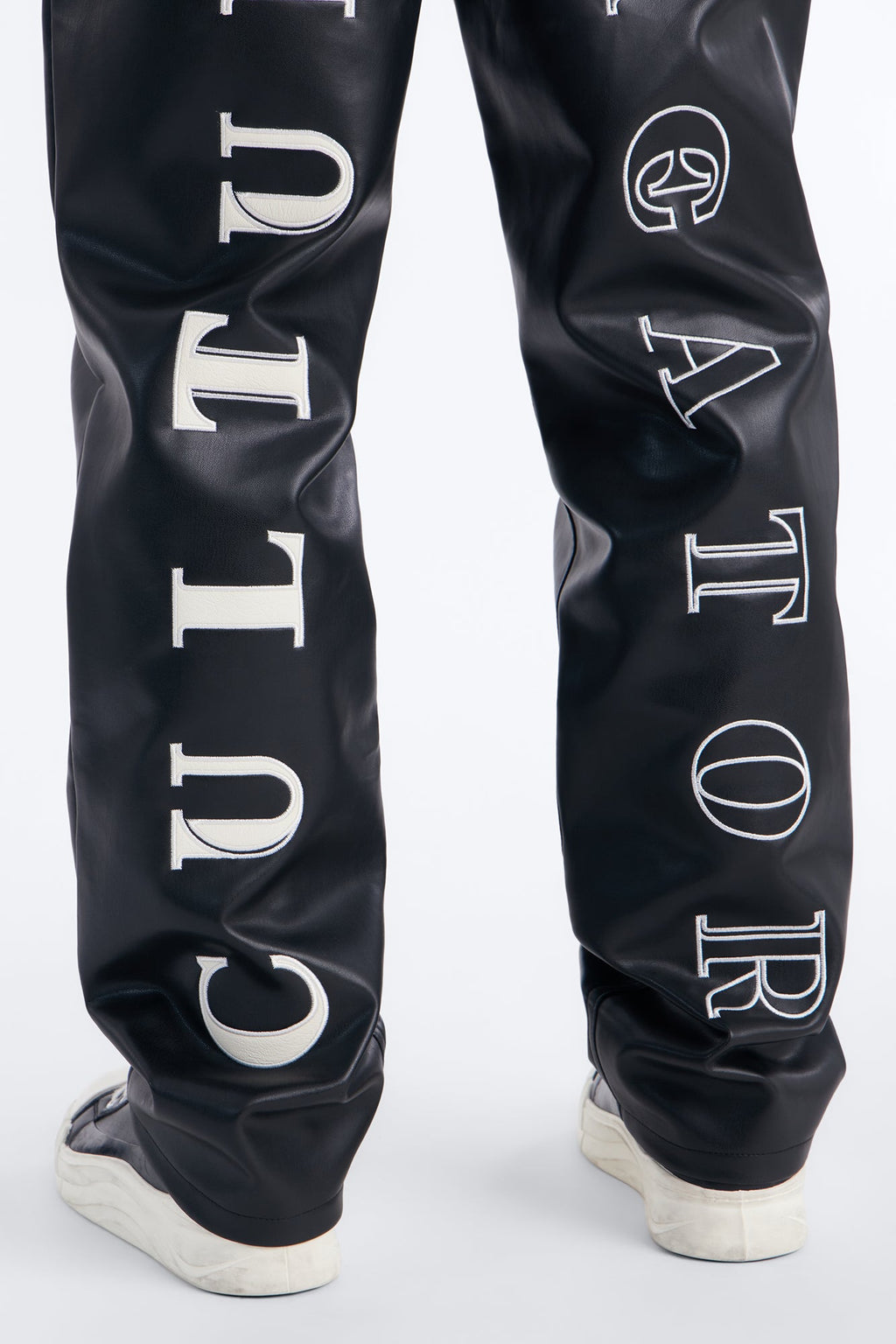Straight Culture Creator Slit Faux Leather Pant - Black