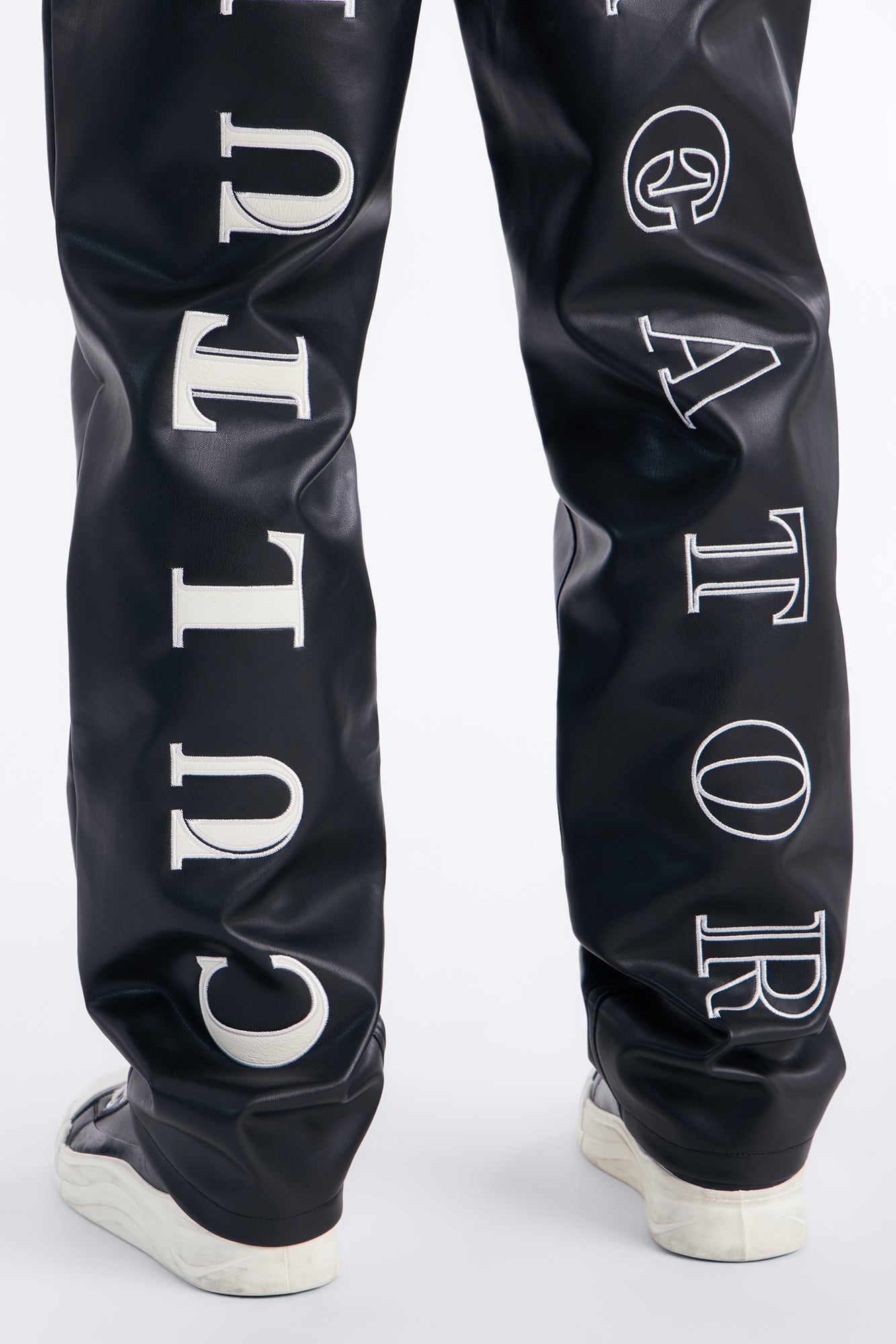 Straight Culture Creator Slit Faux Leather Pant - Black