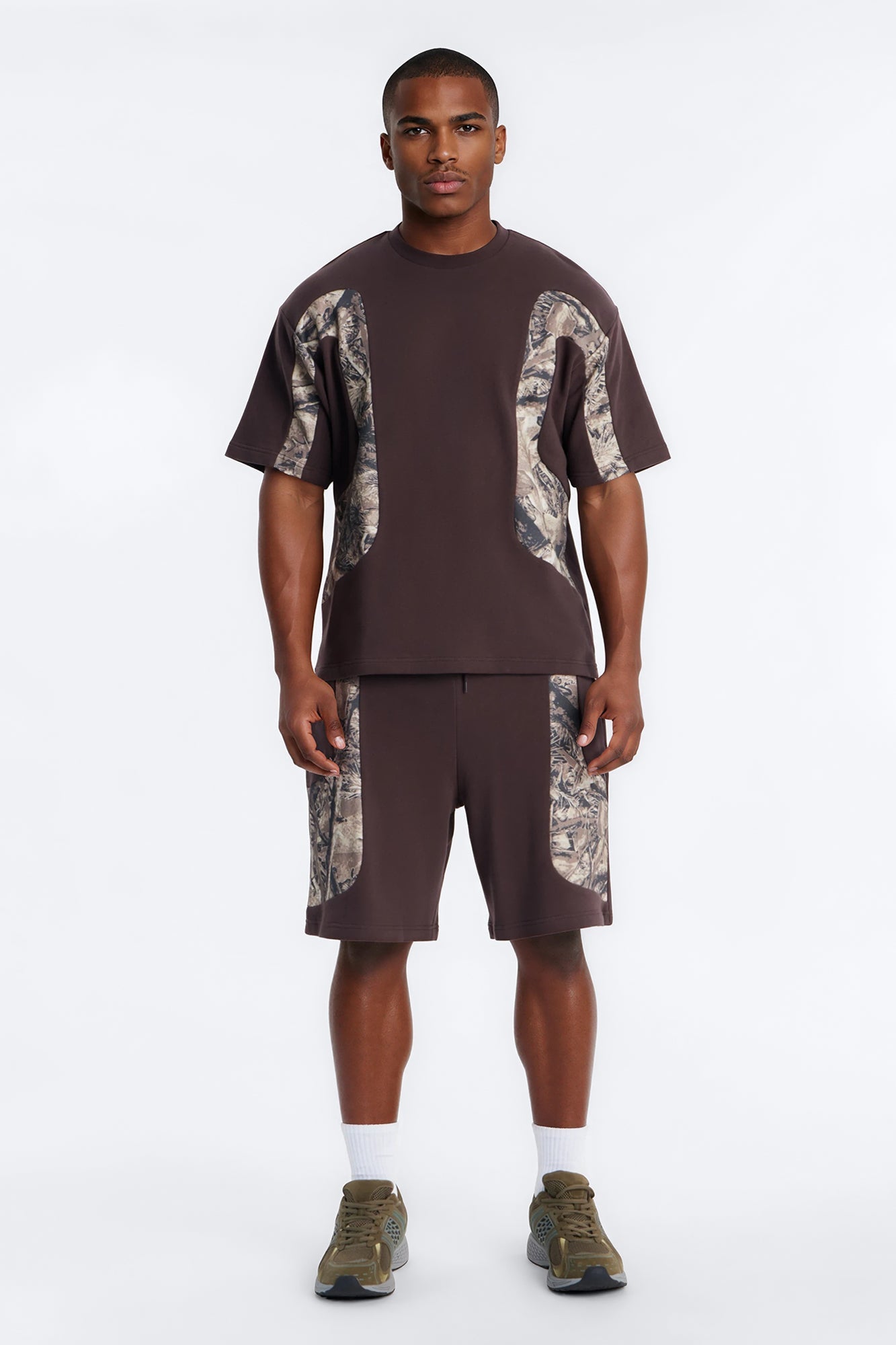 Camo Paneled Fleece Tee - Camouflage