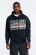 Last Supper Mineral Wash Hoodie - Black Wash