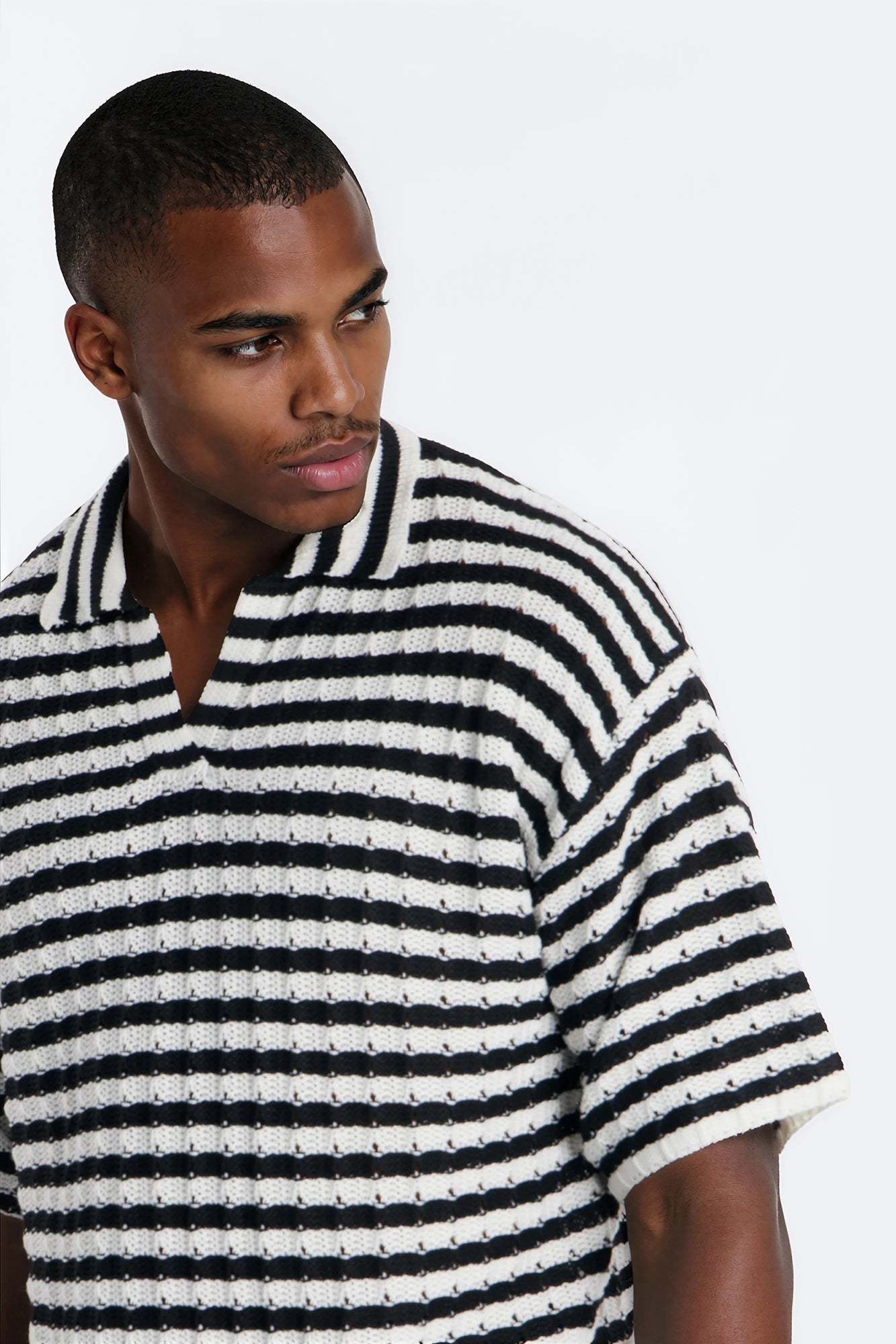 Relaxed Regatta Stripe Polo - Black