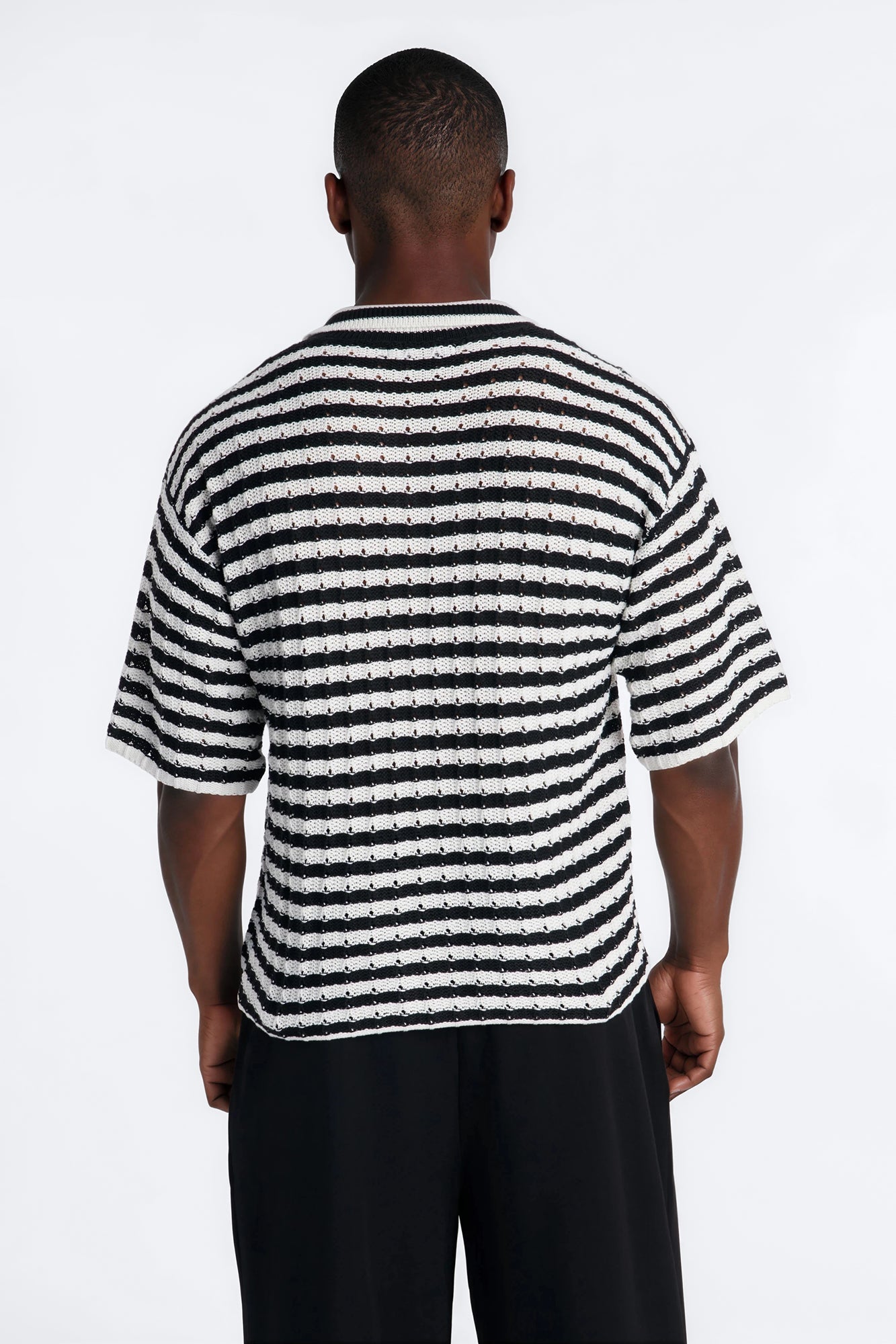 Relaxed Regatta Stripe Polo - Black