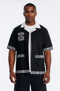 Coastal Isla Cuban Button Up Shirt - Black
