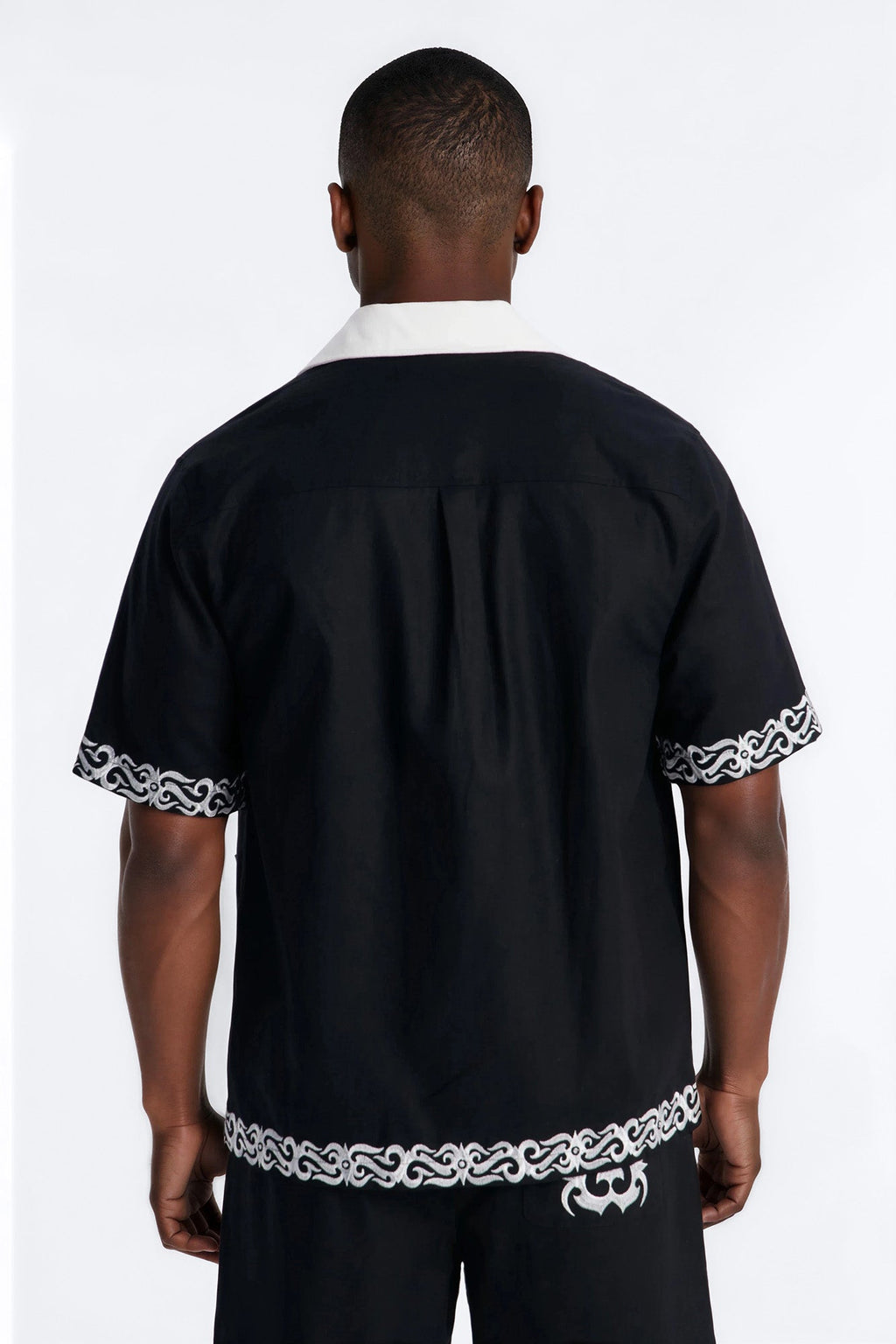 Coastal Isla Cuban Button Up Shirt - Black