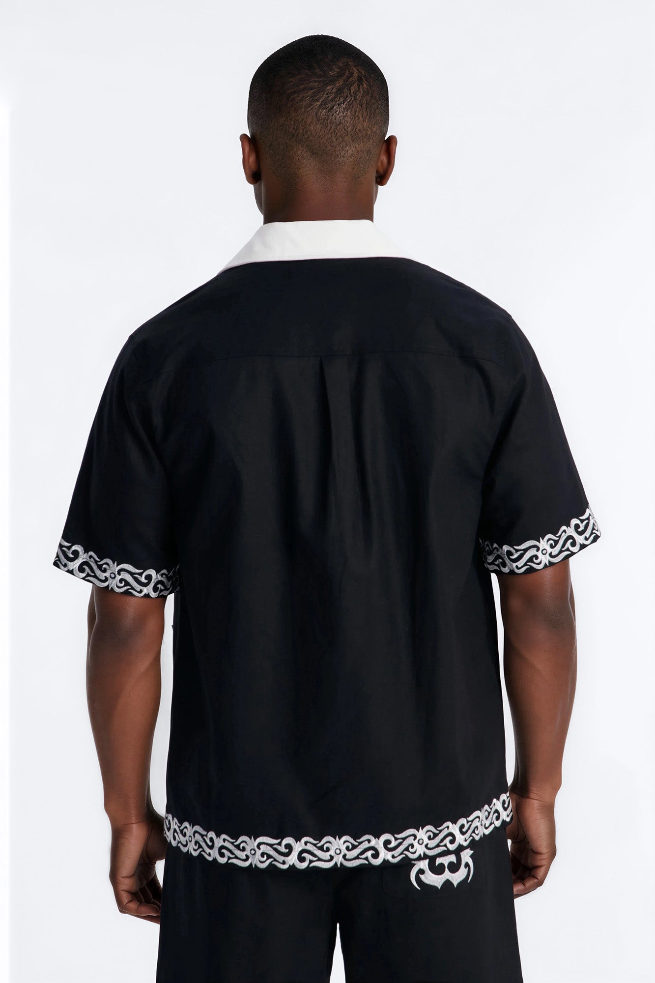 Coastal Isla Cuban Button Up Shirt - Black