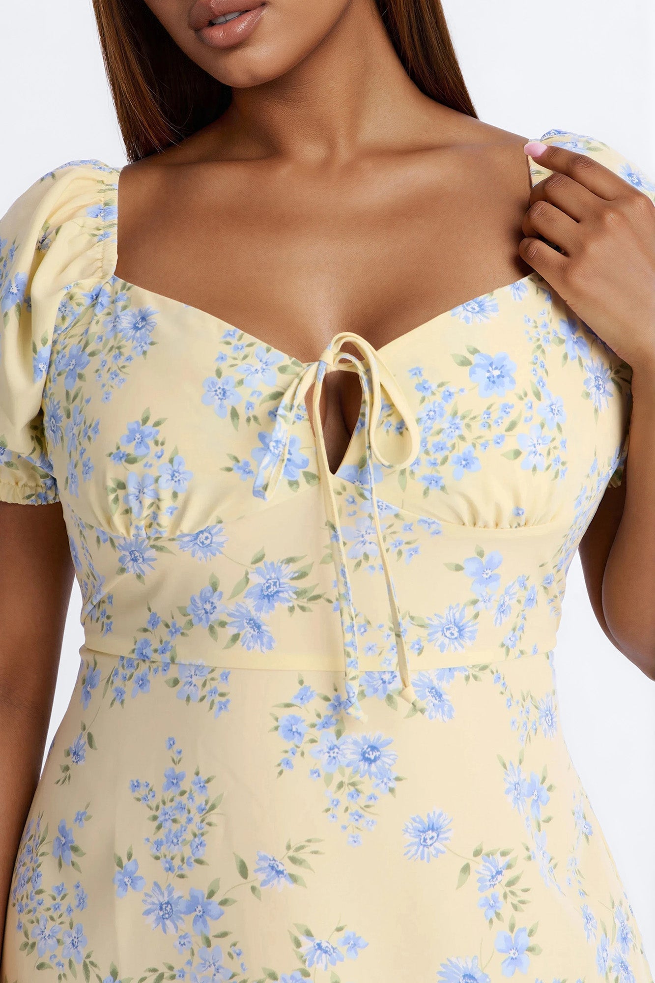 Monroe Floral Mini Dress - Butter Yellow