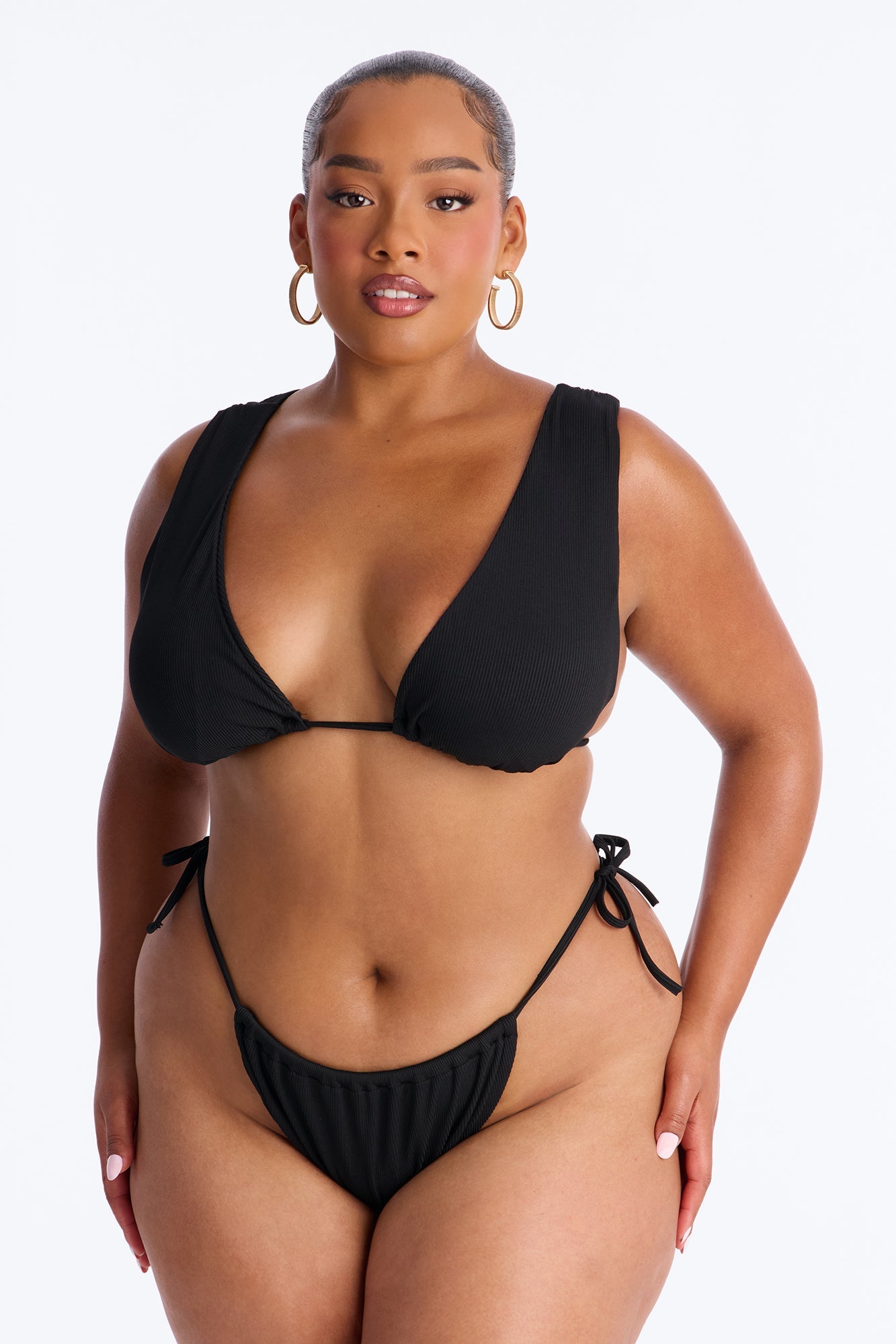 Caterina 2 Piece Halter Bikini Set - Black
