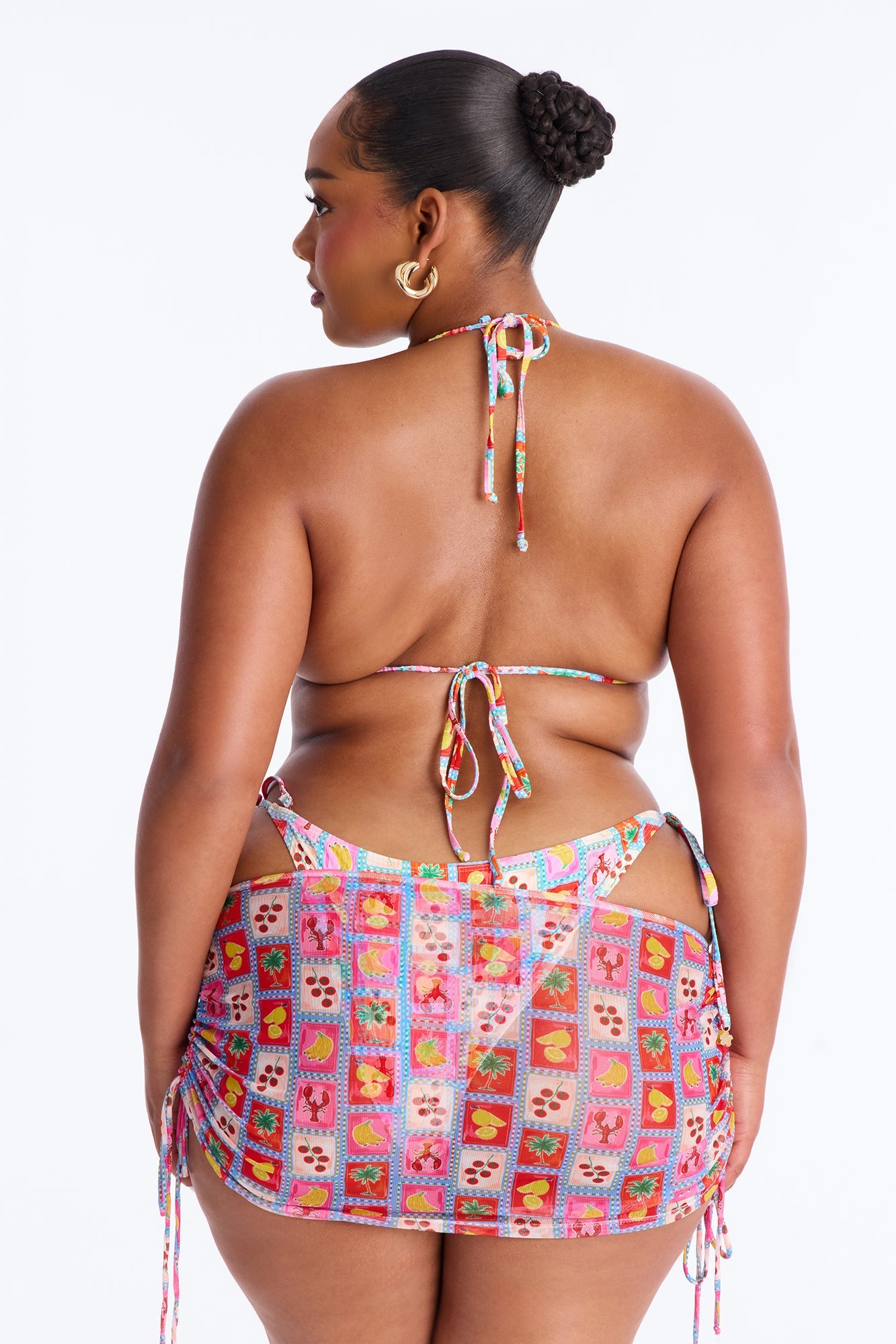 Peachy Keen 3 Piece Bikini & Mini Skirt Set - Pink/combo