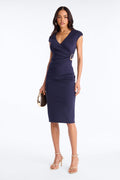 Irena Wrap Midi Dress - Navy