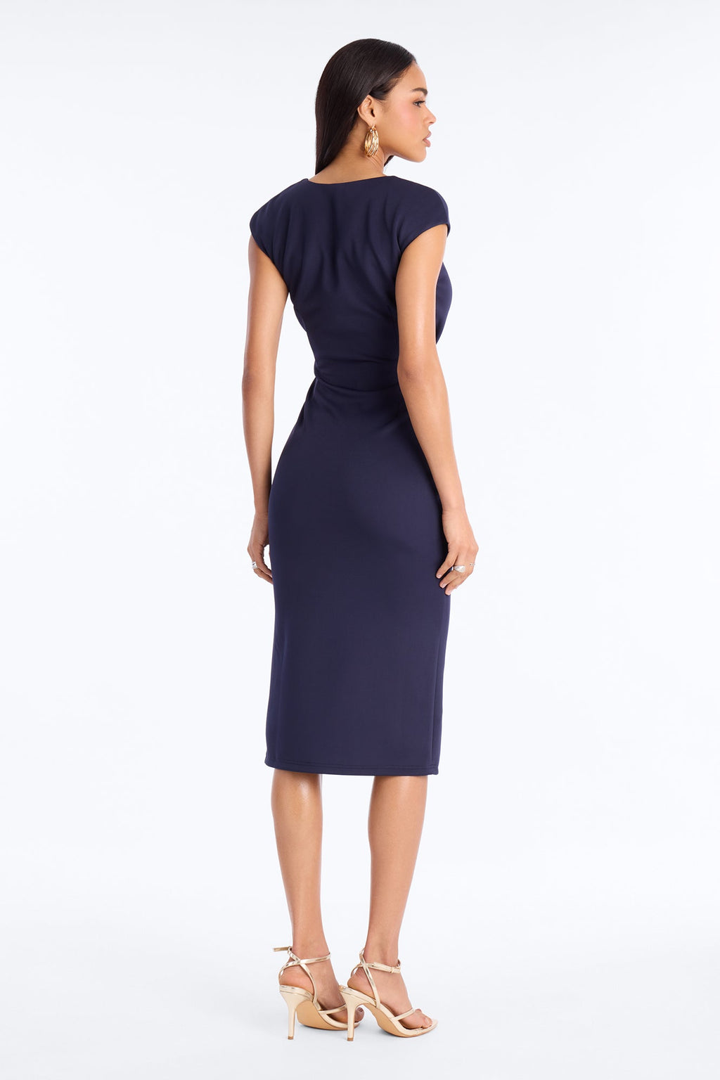 Irena Wrap Midi Dress - Navy