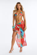Del Mar Dreaming Bikini And Sarong - Red/combo