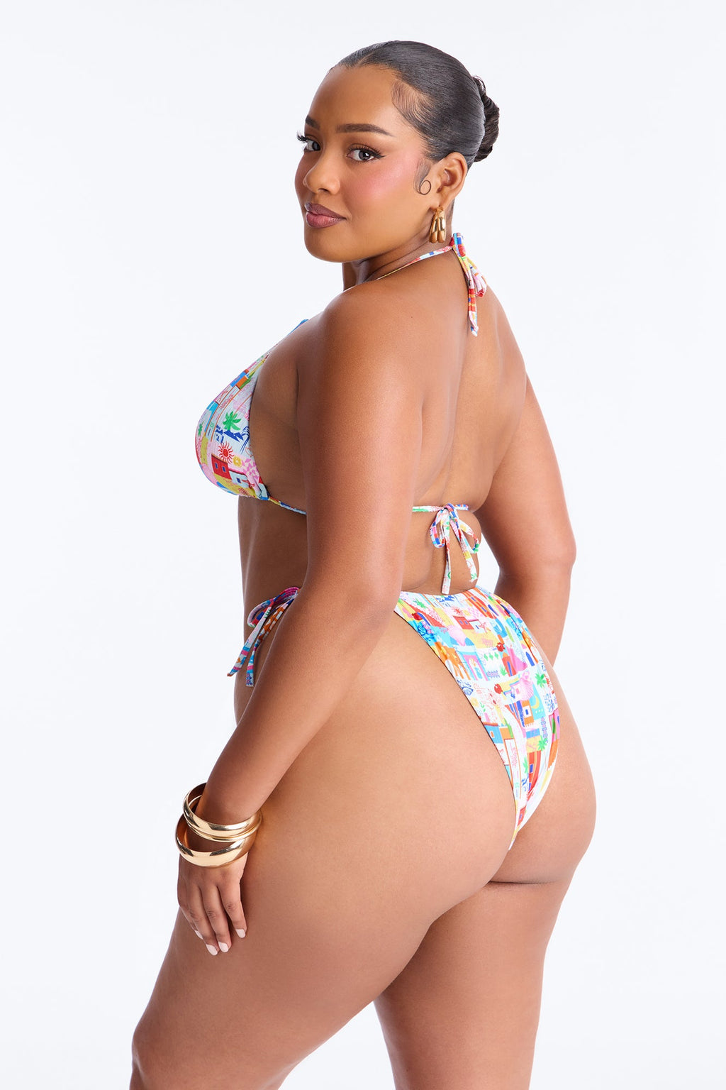 Coastal Cutie 3 Piece Bikini & Sarong Set - Multi Color