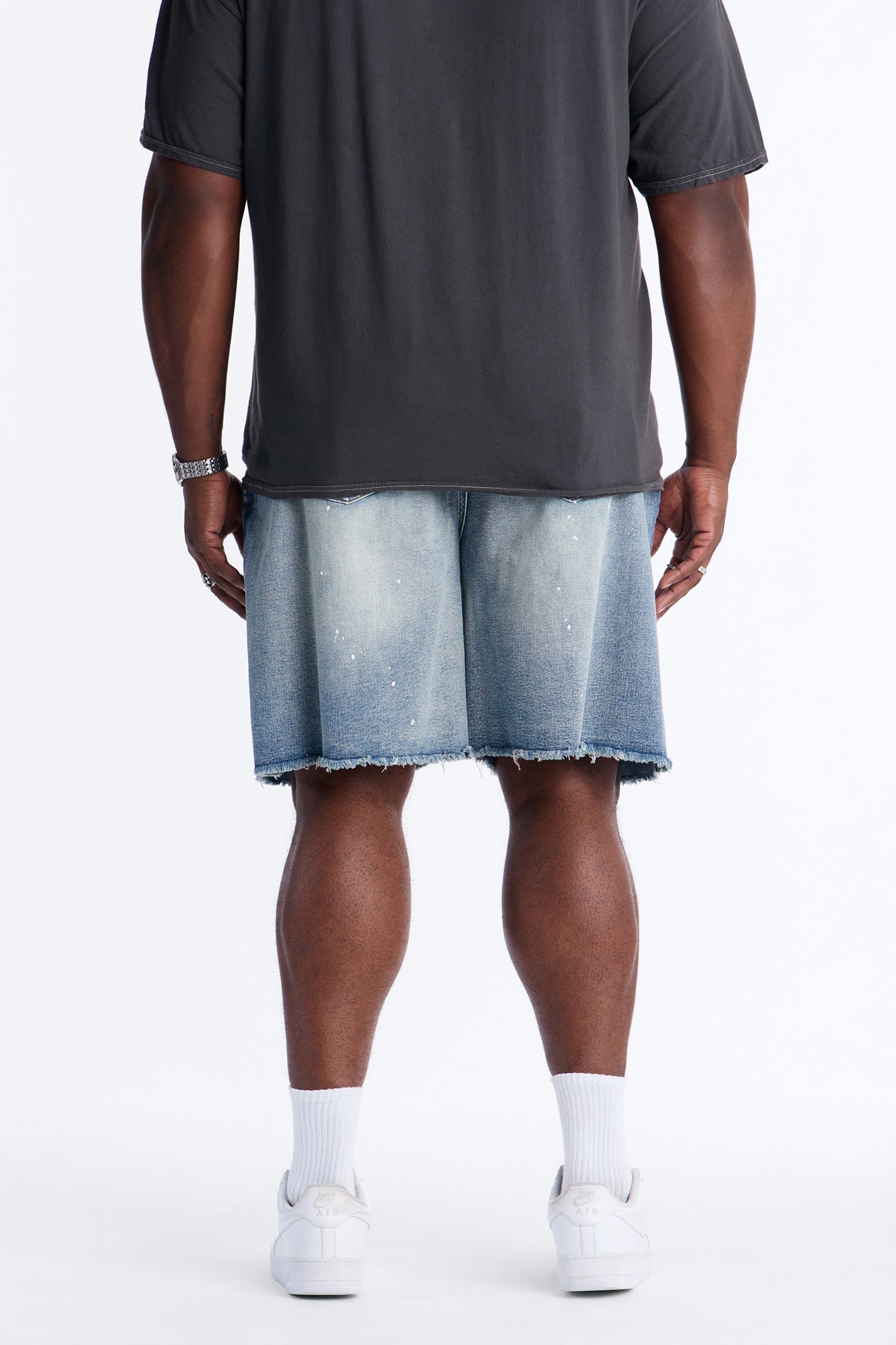 Relaxed Paisley District Denim Short - Medium Blue Wash