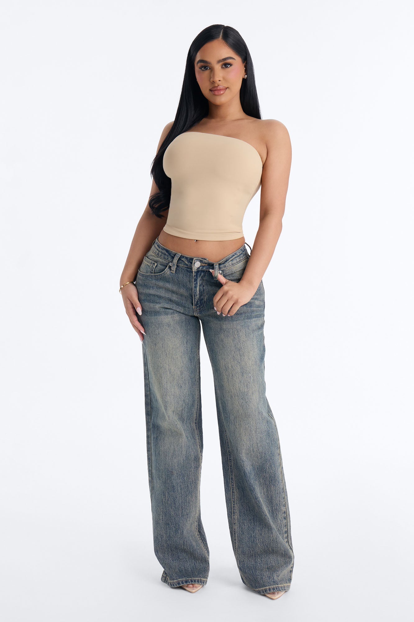 Veronica Double Lined Tube Top - Taupe