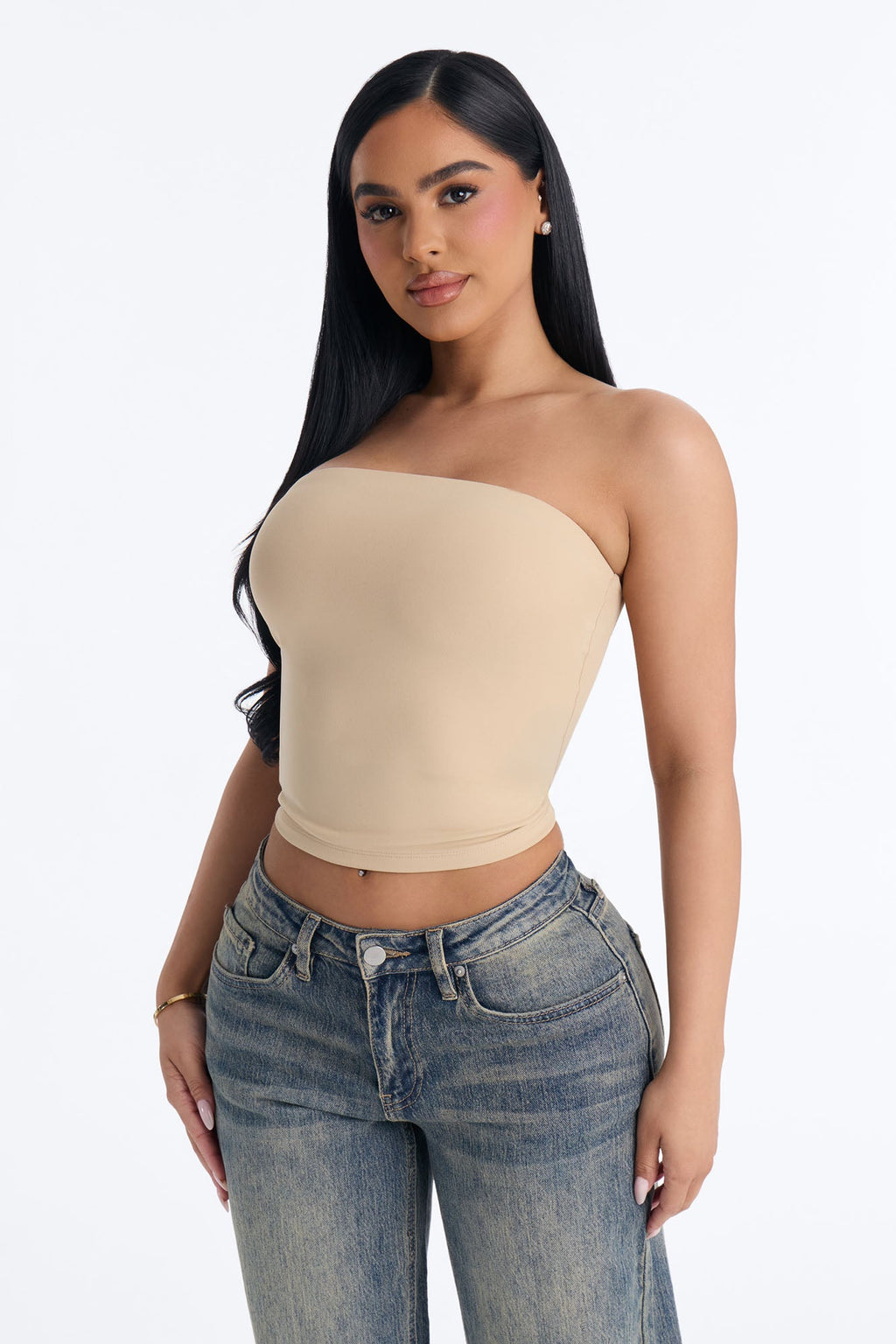 Veronica Double Lined Tube Top - Taupe