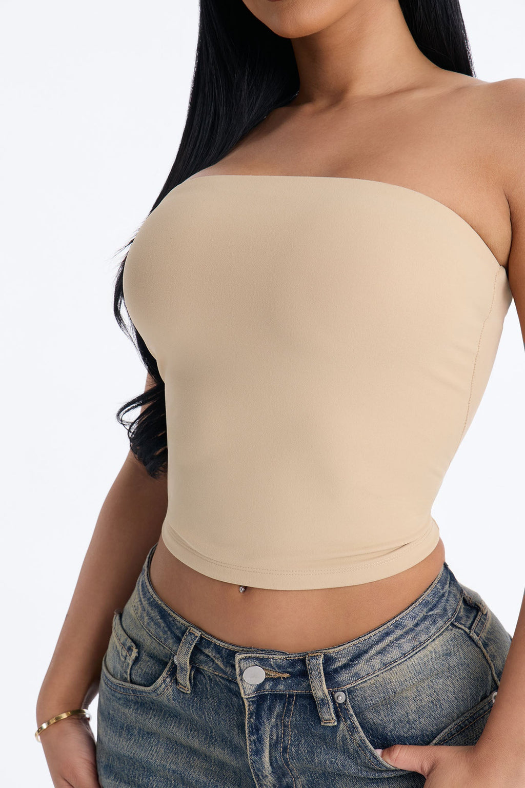 Veronica Double Lined Tube Top - Taupe