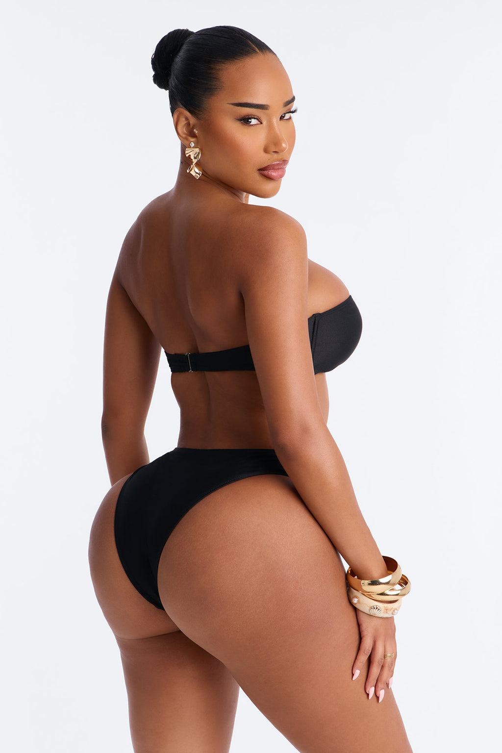 Eloise 2 Piece Strapless Bandeau Bikini Set - Black