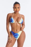 Liliana 2 Piece Floral Triangle Bikini Set - Yellow/combo