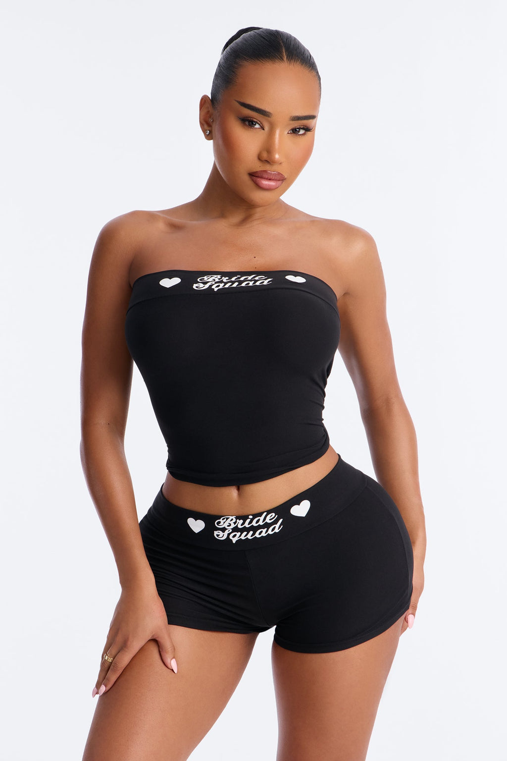 Let's Bach Squad PJ Strapless Top & Short Set - Black/White