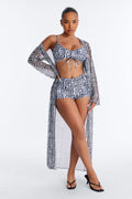 Checking You Out Bikini And Coverup Set - Black/White