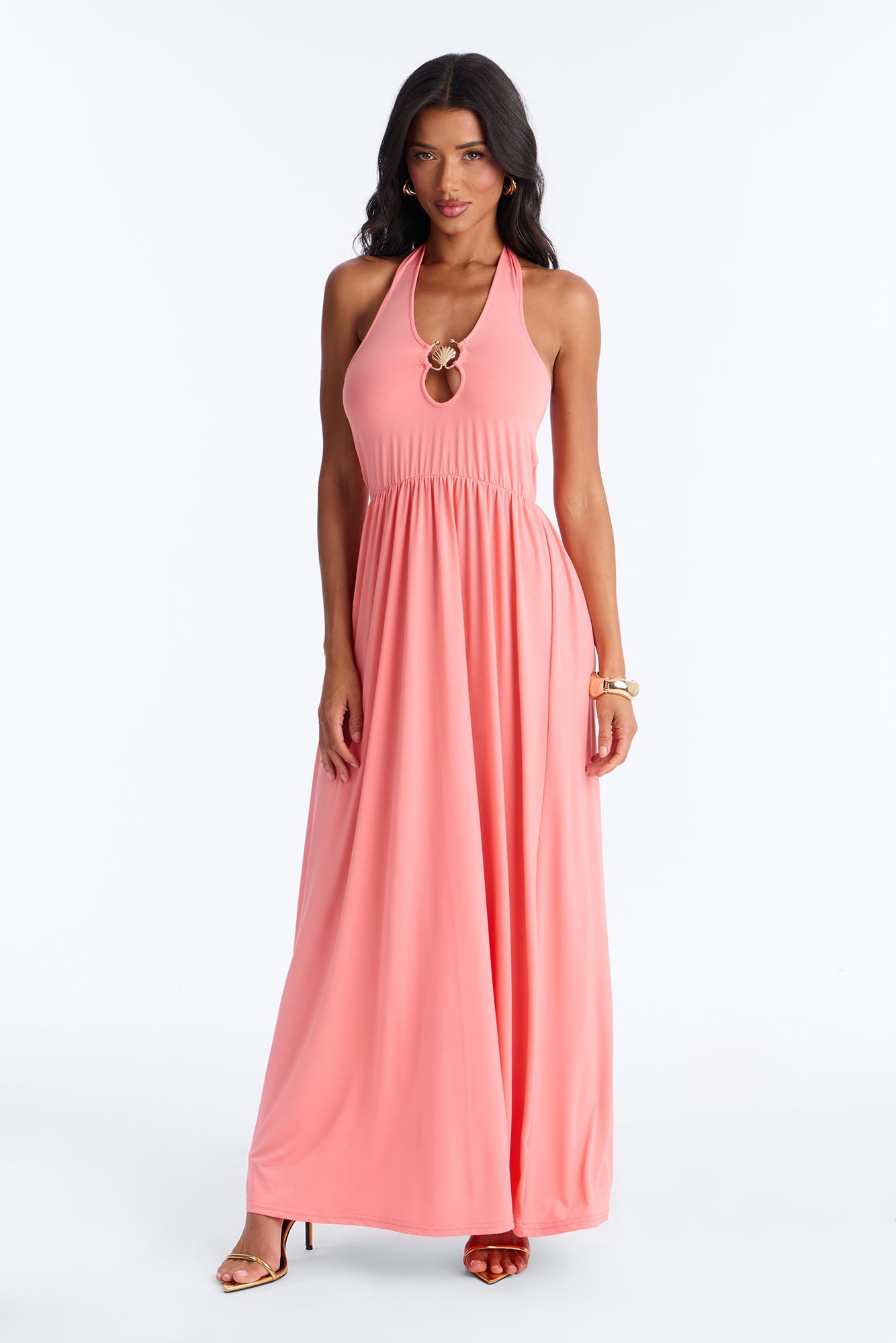 Jayden Halter Hardware Maxi Dress - Coral