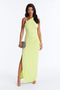 Analise Asymmetrical Maxi Dress - Chartreuse