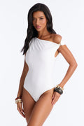 Moments Notice Off Shoulder Bodysuit - White