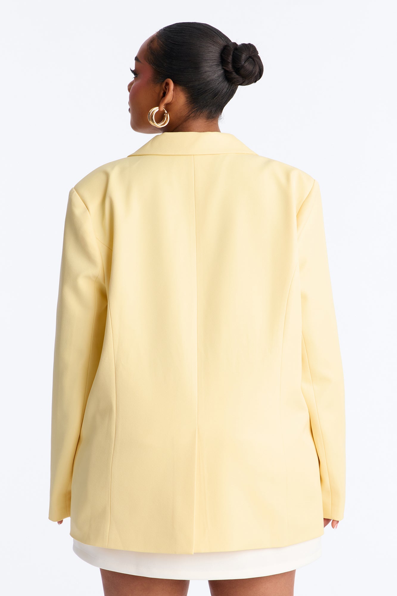 Big Goals Double Breasted Oversized Blazer - Butter Yellow
