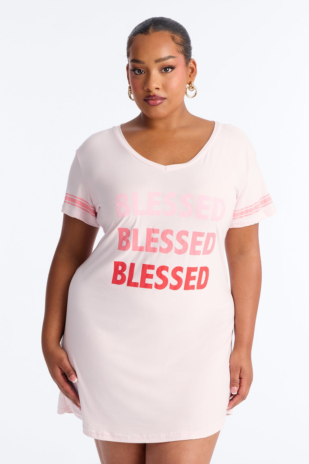 Stay Blessed PJ Sleep Shirt - Pink