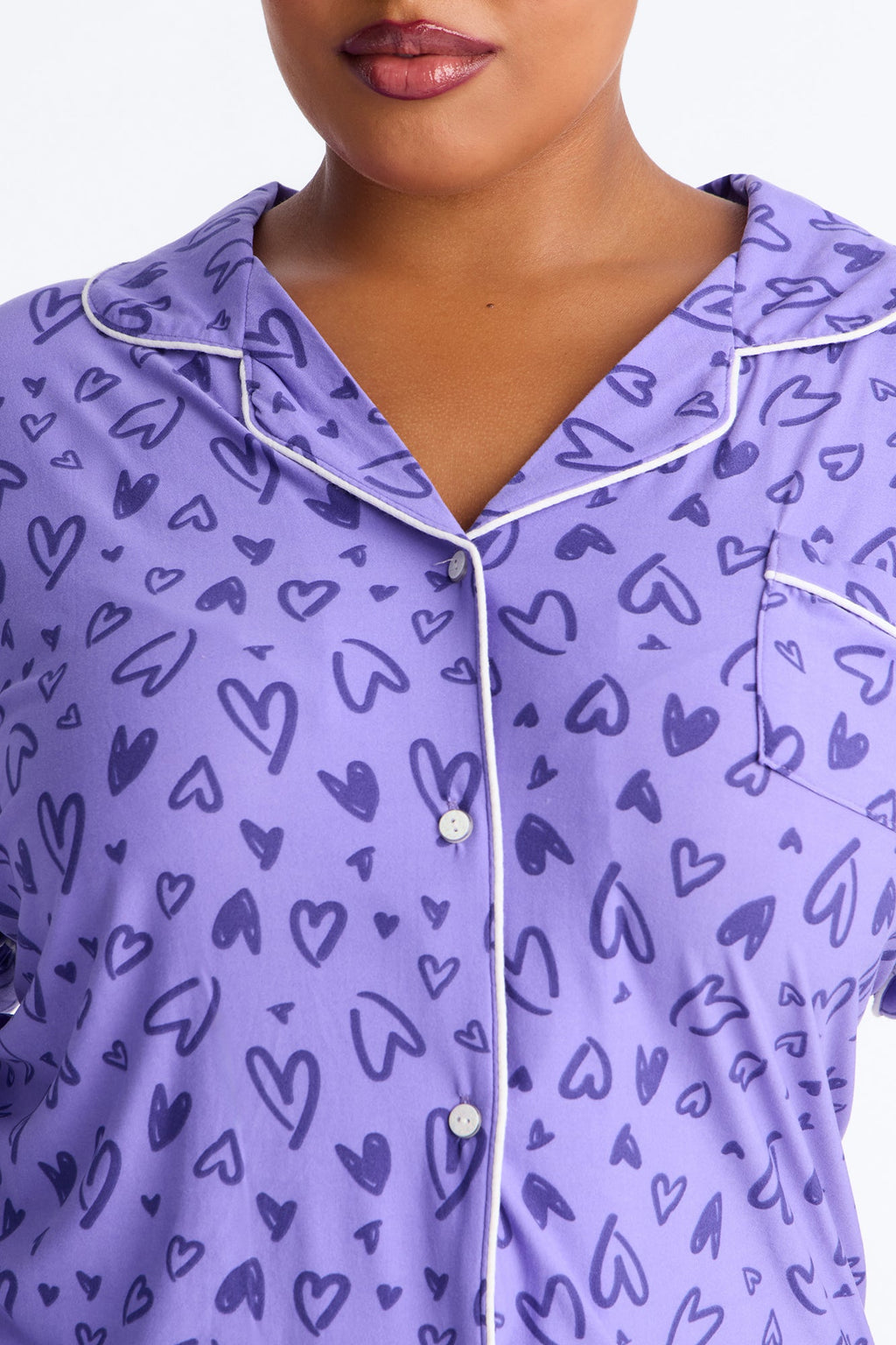 Love Everywhere Short Sleeve PJ Short Set - Purple