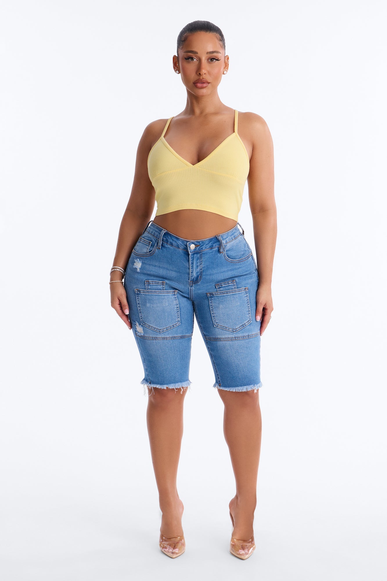 Ellie V Neck Cami Top - Butter Yellow