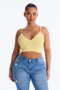 Ellie V Neck Cami Top - Butter Yellow