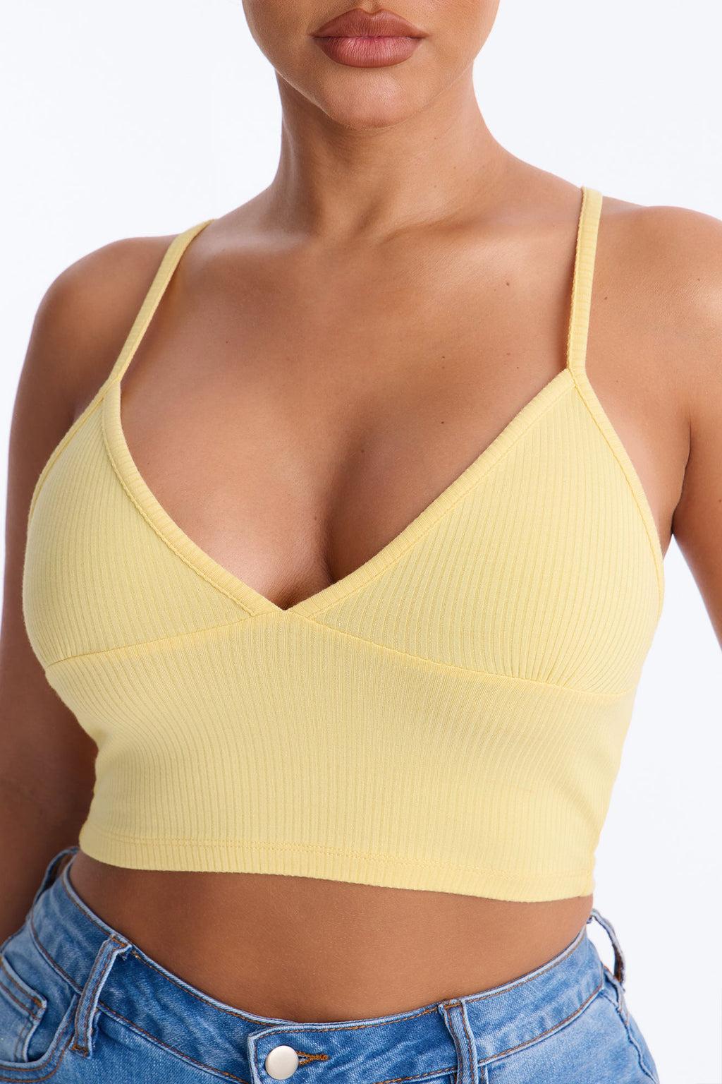 Ellie V Neck Cami Top - Butter Yellow