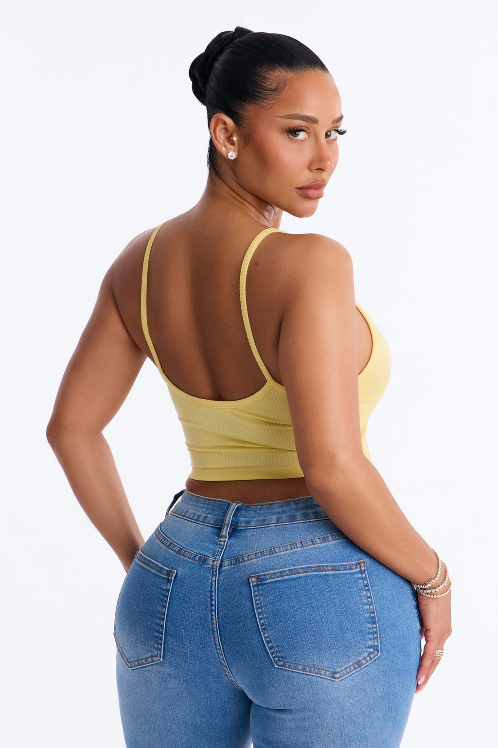 Ellie V Neck Cami Top - Butter Yellow