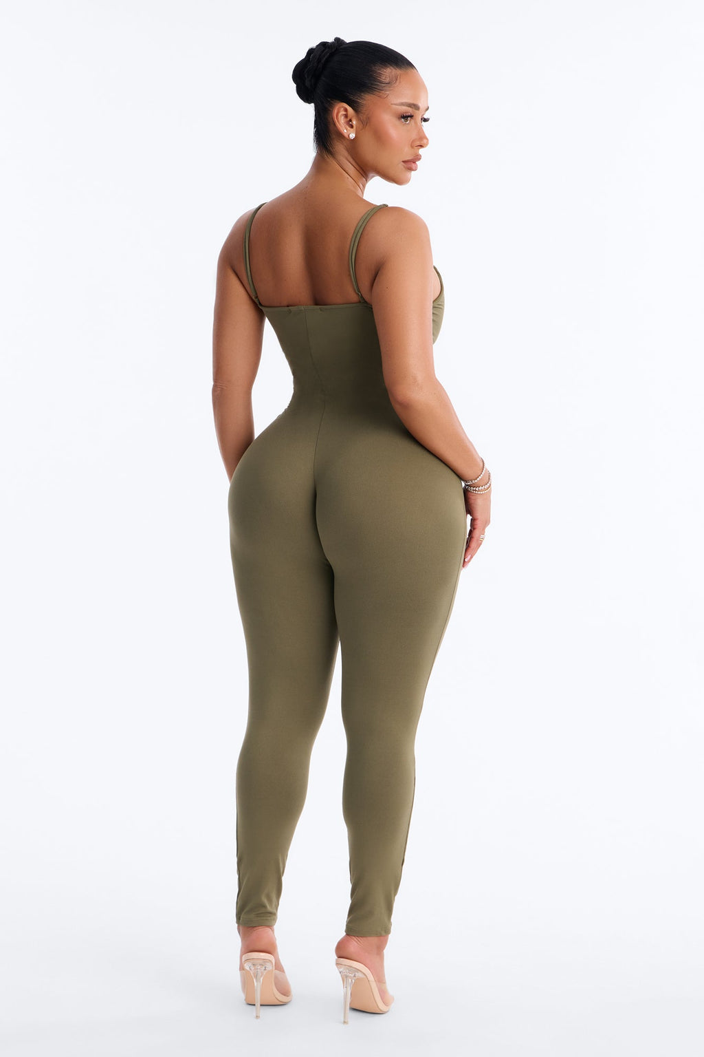 Marina Built In Bra Cami Catsuit - Olive