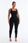 Malia Built In Bra Catsuit - Black