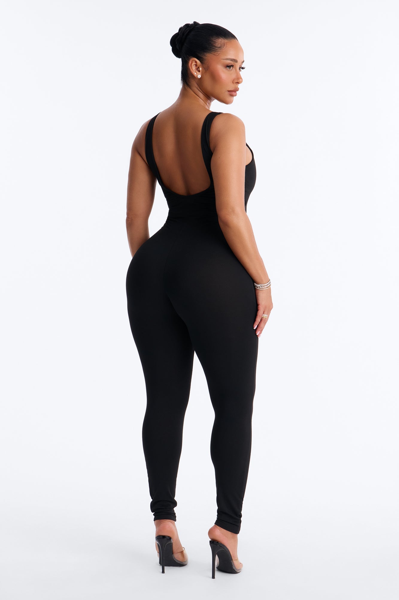 Malia Built In Bra Catsuit - Black