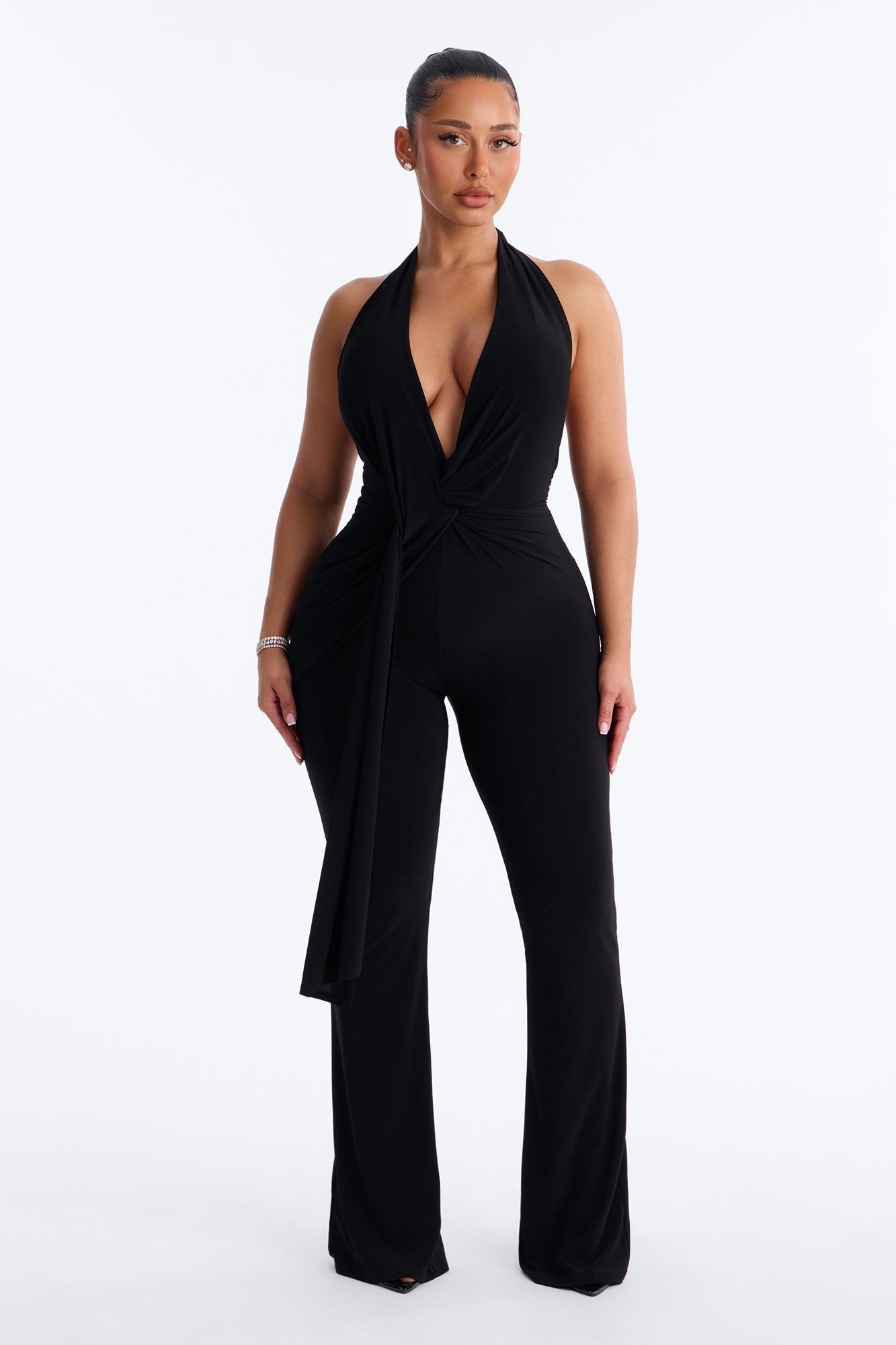 Always That Girl Backless Jumpsuit - Black