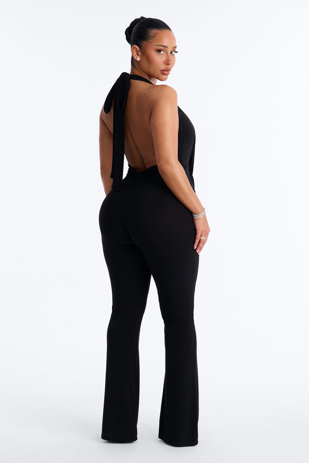 Always That Girl Backless Jumpsuit - Black
