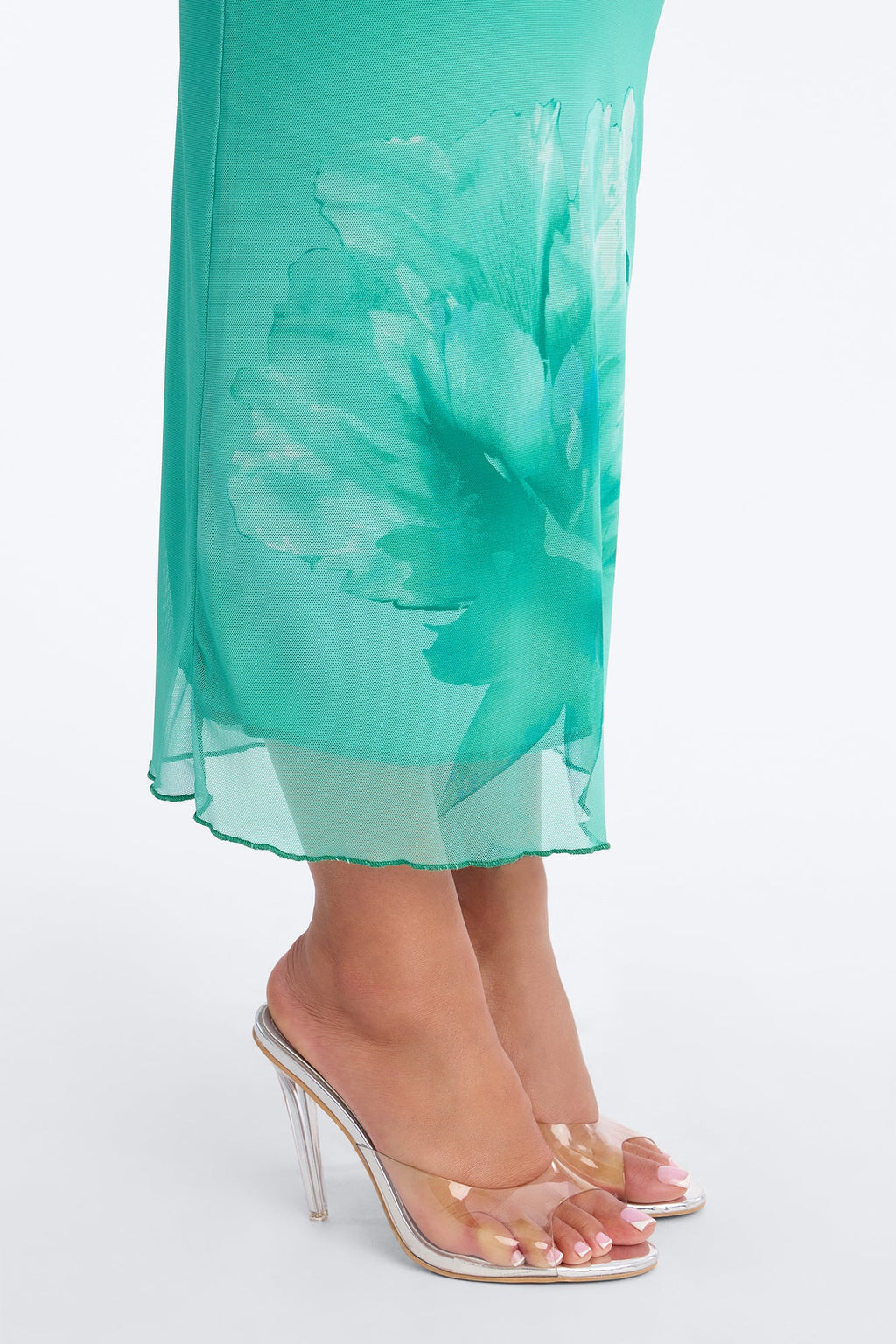 Betsy Floral Mesh Maxi Dress - Green/combo
